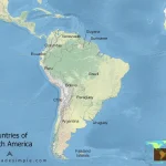 Small map showing the countries of South America